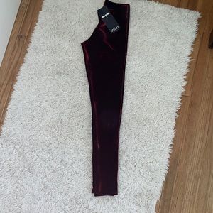 NEW BlackMilk Velvet Mulled Wine Leggings S small High Waisted